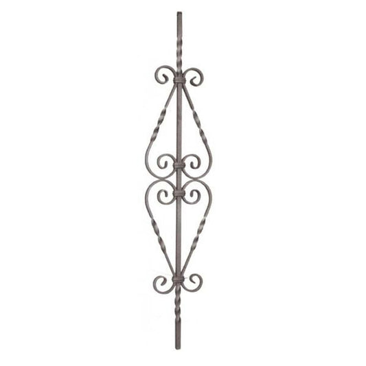 Forged Double Heart Scroll + Double Twist Panel Unit